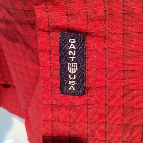 EUC Gant USA Adirondack Poplin XL Tall Men's 100% Cotton Red Button-Up Shirt - Picture 4 of 6